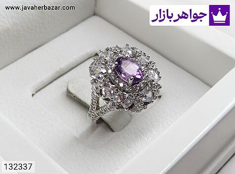 انگشتر عشق زنانه انگشتر نقره آمتیست طرح عشق زنانه - 132337