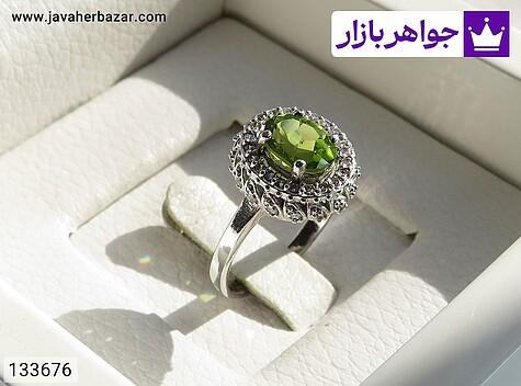 انگشتر نقره زبرجد طرح مهوش زنانه - 133676