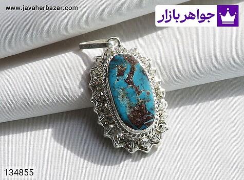 مدال فیروزه نیشابوری زنانه مدال نقره فیروزه نیشابوری خوش طرح زنانه - 134855