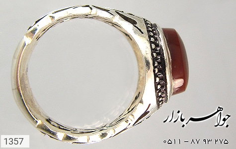 انگشتر نقره عقیق مرغوب مردانه دست ساز - 1357