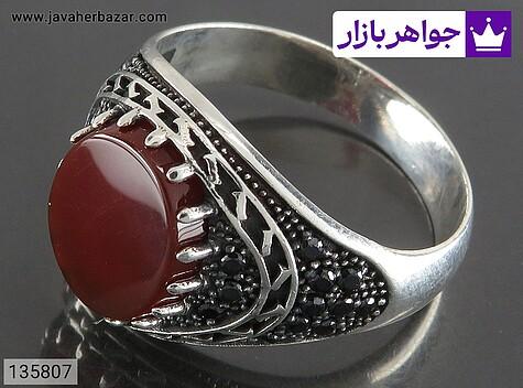 انگشتر عقیق مردانه میکروستینگ انگشتر نقره عقیق مردانه میکروستینگ - 135807