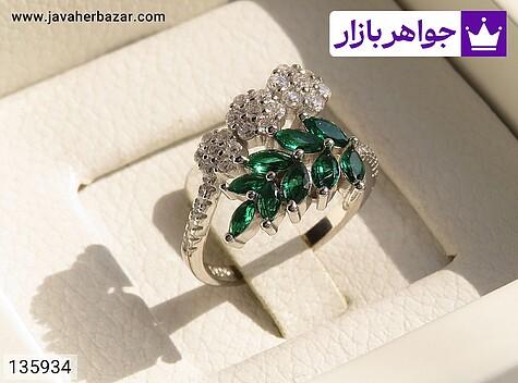 انگشتر زمرد سنتاتیک زنانه انگشتر نقره زمرد سنتاتیک زنانه - 135934