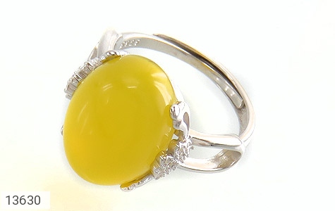 انگشتر نقره عقیق زرد طرح محبوب زنانه فری سایز - 13630