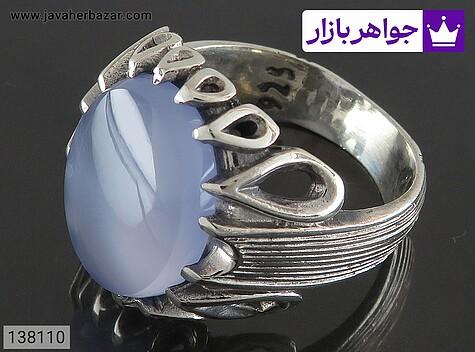 انگشتر عقیق یمنی مردانه انگشتر نقره عقیق یمنی کبود دور اشک مردانه - 138110