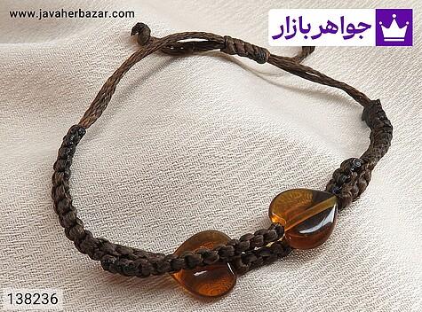 دستبند سنگی زنانه دستبند سنگی طرح کهربا زنانه - 138236