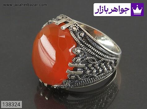 انگشتر عقیق یمنی نارنجی مردانه انگشتر نقره عقیق یمنی نارنجی خوشرنگ مردانه - 138324