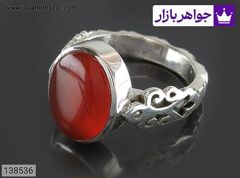 انگشتر عقیق یمنی قرمز مردانه انگشتر نقره عقیق یمنی قرمز زیبا مردانه دست ساز - 138536