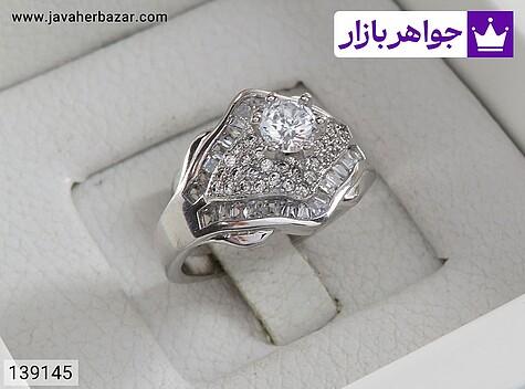 انگشتر نقره زنانه انگشتر نقره سولیتر طرح ترنم زنانه - 139145