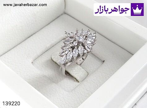 انگشتر نقره زنانه انگشتر نقره سولیتر جواهری زنانه - 139220