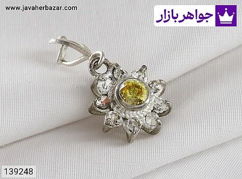 گردنبند کوارتز زرد زنانه مدال نقره کوارتز سنتاتیک زنانه - 139248