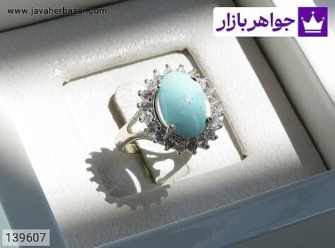 انگشتر نقره فیروزه نیشابوری طرح نسترن زنانه - 139607