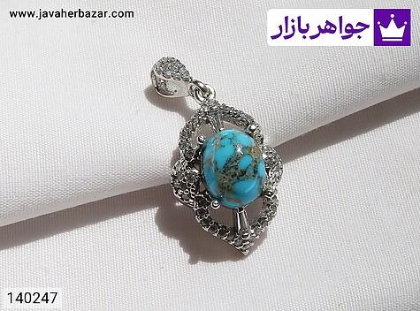 مدال فیروزه نیشابوری زنانه مدال نقره فیروزه نیشابوری طرح آماندا زنانه - 140247