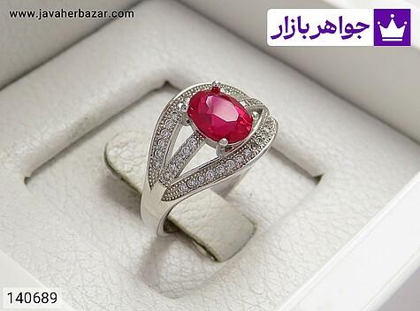 انگشتر نقره یاقوت سنتاتیک زنانه - 140689