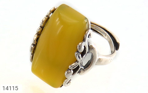 انگشتر نقره عقیق زرد درشت زنانه فری سایز - 14115
