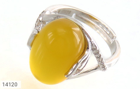 انگشتر نقره عقیق زرد درشت طرح گیتی زنانه فری سایز - 14120