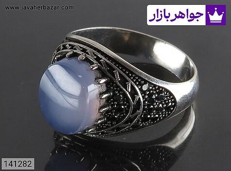 انگشتر عقیق یمنی مردانه انگشتر نقره عقیق یمنی کبود مردانه میکروستینگ - 141282