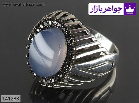 انگشتر عقیق یمنی مردانه انگشتر نقره عقیق یمنی کبود مردانه میکروستینگ - 141283