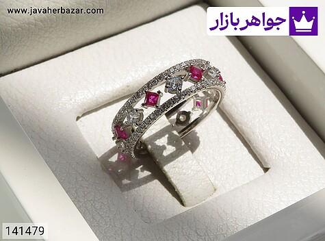 انگشتر نقره یاقوت سنتاتیک زنانه - 141479