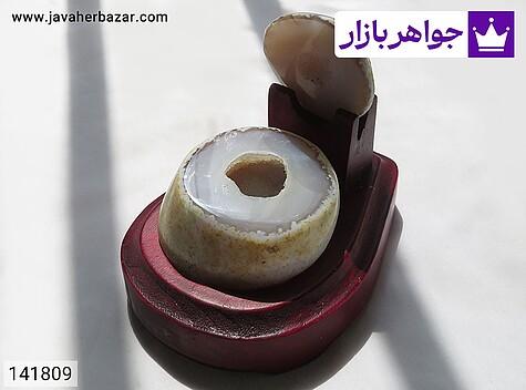 تندیس عقیق تندیس عقیق ژئود لوکس بر پایه چوب ی - 141809