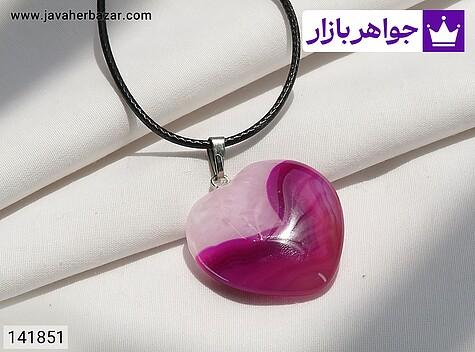 مدال عقیق صورتی مدال عقیق صورتی به همراه بند چرم ی - 141851