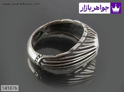 انگشتر موزانایت مردانه موزانایت سفید آفریقایی اصل رکاب ماشینی چنگی حمزء - 141876