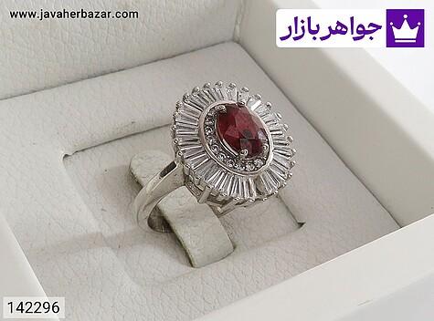 انگشتر یاقوت قرمز زنانه انگشتر نقره یاقوت قرمز طرح تابان زنانه - 142296