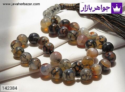 تسبیح عقیق 33 دانه تسبیح عقیق شجر ترکیده با رنگ بندی زیبا 33 دانه - 142384