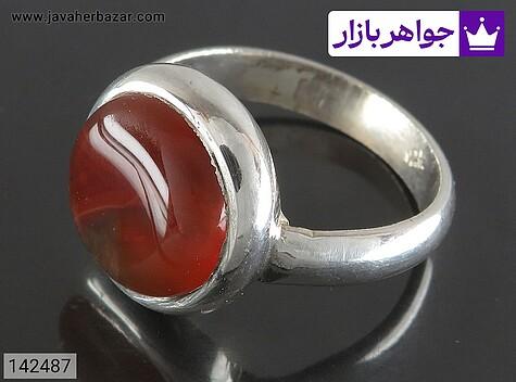 انگشتر عقیق یمنی نارنجی مردانه انگشتر نقره عقیق یمنی نارنجی پرتقالی کلاسیک مردانه دست ساز - 142487