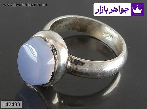 انگشتر نقره عقیق یمنی کبود ساده زنانه دست ساز - 142499