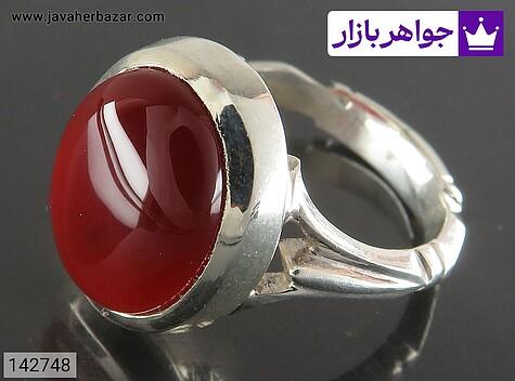 انگشتر عقیق یمنی قرمز مردانه انگشتر نقره عقیق یمنی قرمز لوکس مردانه دست ساز - 142748