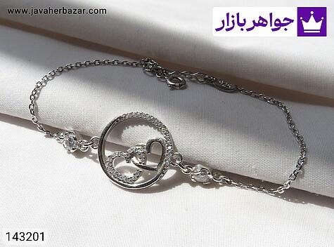 دستبند نقره طرح قلب زنانه - 143201
