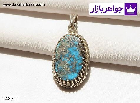 مدال فیروزه نیشابوری زنانه مدال نقره فیروزه نیشابوری خوش طرح زنانه - 143711