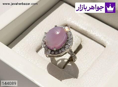انگشتر عقیق یمنی زنانه انگشتر نقره عقیق یمنی کبود زنانه - 144089