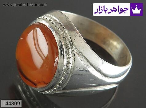 انگشتر نقره عقیق یمنی اصل مردانه دست ساز - 144309