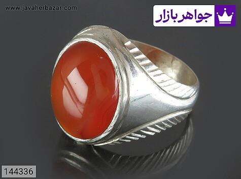 انگشتر عقیق یمنی نارنجی مردانه انگشتر نقره عقیق یمنی نارنجی زیبا مردانه دست ساز - 144336