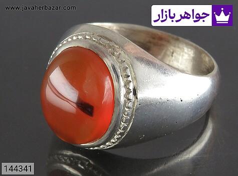 انگشتر عقیق یمنی نارنجی مردانه انگشتر نقره عقیق یمنی نارنجی خوشرنگ مردانه دست ساز - 144341