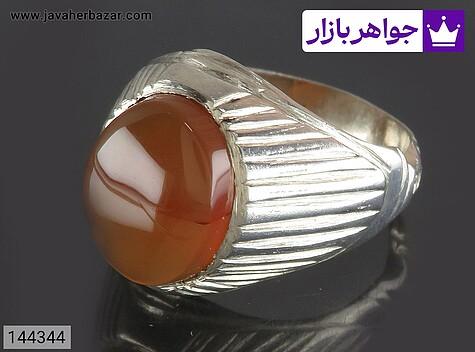 انگشتر عقیق یمنی مردانه انگشتر نقره عقیق یمنی خوشرنگ مردانه دست ساز - 144344