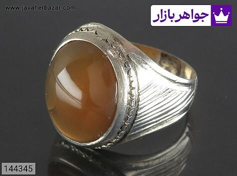 انگشتر عقیق یمنی مردانه انگشتر نقره عقیق یمنی زیبا مردانه دست ساز - 144345