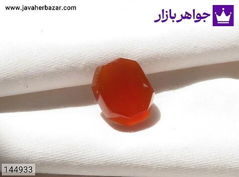 نگین عقیق یمنی نارنجی خوشرنگ - 144933