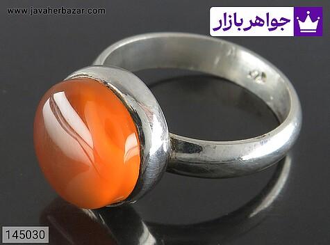 انگشتر نقره عقیق نارنجی کلاسیک مردانه دست ساز - 145030