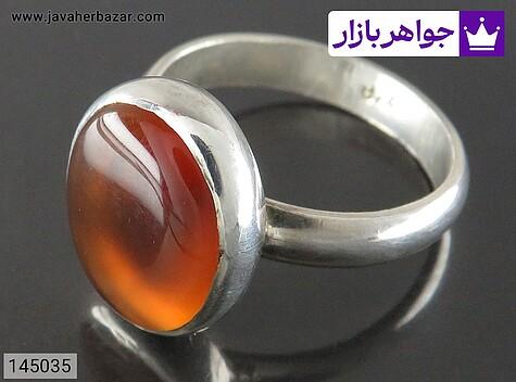 انگشتر نقره عقیق یمنی کلاسیک مردانه دست ساز - 145035