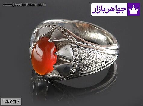 انگشتر عقیق یمنی قرمز مردانه انگشتر نقره عقیق یمنی قرمز خوشرنگ مردانه دست ساز - 145217