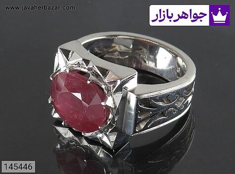 انگشتر یاقوت آفریقایی قرمز مردانه انگشتر نقره یاقوت آفریقایی قرمز کم نظیر مردانه دست ساز - 145446