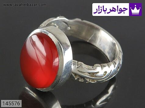 انگشتر عقیق یمنی قرمز مردانه انگشتر نقره عقیق یمنی قرمز بی نظیر مردانه دست ساز - 145576