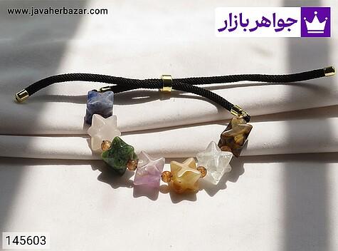 دستبند سنگی چندنگین دستبند هفت سنگ طبیعی مخصوص هفت چاکرا بدن بسیار شیک و زیبا - 145603