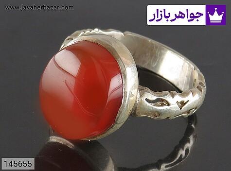 انگشتر عقیق یمنی نارنجی مردانه انگشتر نقره عقیق یمنی نارنجی زیبا مردانه دست ساز - 145655