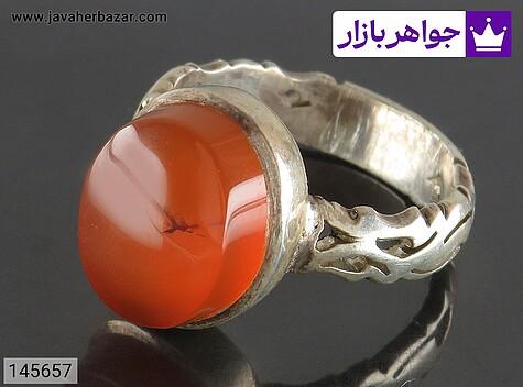 انگشتر عقیق یمنی نارنجی مردانه انگشتر نقره عقیق یمنی نارنجی جذاب مردانه دست ساز - 145657