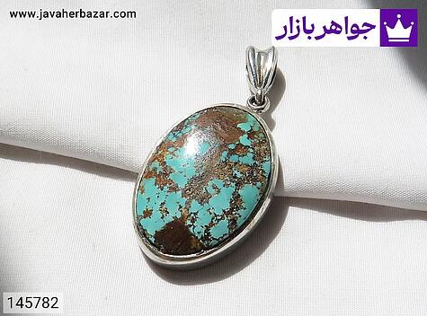 مدال فیروزه نیشابوری گردنبند نقره فیروزه نیشابوری شجر ی زیبا - 145782