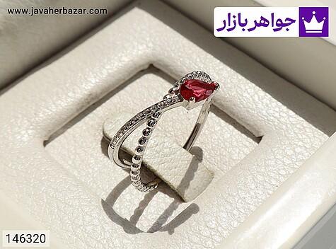 انگشتر یاقوت سنتاتیک زنانه انگشتر نقره یاقوت سنتاتیک سرخ زنانه - 146320