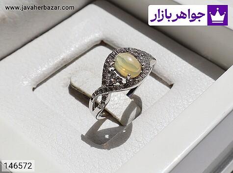 انگشتر اپال زرد زنانه انگشتر نقره اپال اتیوپی طرح مینا زنانه - 146572